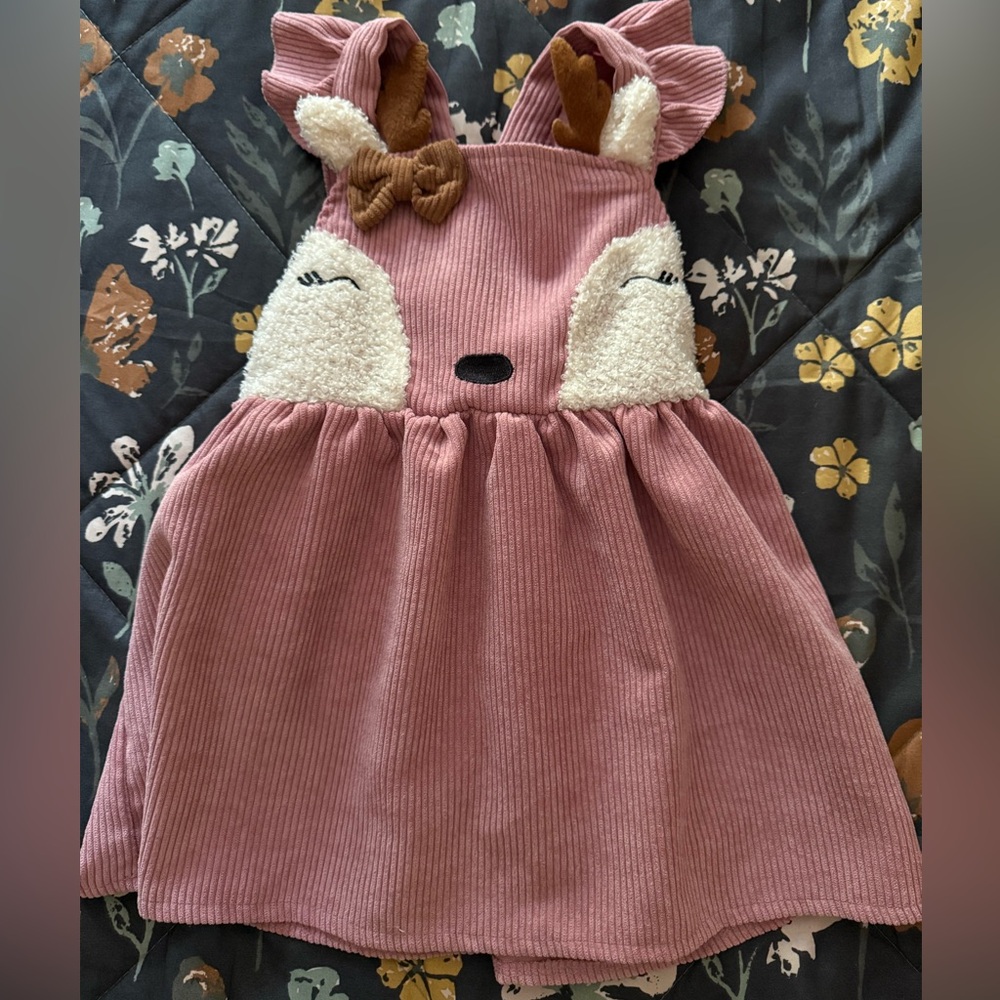 Toddler Corduroy Deer Dress